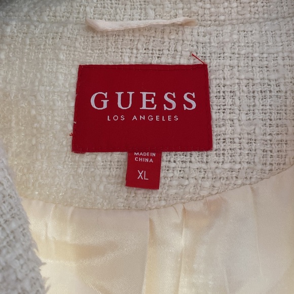 Guess off white lined coat XL - Picture 2 of 9
